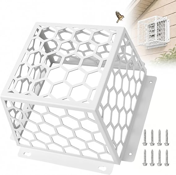 Dryer Vent Bird Guard Stainless steel for 3-4 inch Vent Hoods, White