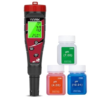 YINMIK Pool pH Meter and Chlorine Tester Digital Salinity pH Tester for Saltwater Salt Reader for Fish Tank TDS Test Pen 7 in 1 pH CL Salt ORP EC TDS Monitor Hydroponic pH Conductivity PPM Tester