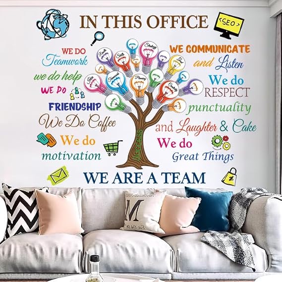 Office Wall Decor Inspirational Wall Decals Wall Quotes Stickers Peel and Stick Motivational Wall Stickers Removable Positive Wall Decor Sticker for Office Bedroom Living Room DIY Art.