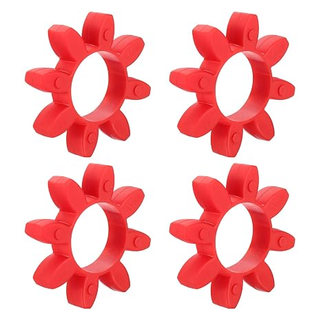 uxcell 4pcs Curved Jaw 48 Coupling Insert, Urethane Flexible Jaw Coupling Center Insert for L-Jaw Couplings L-Jaw Couplers Set, Red