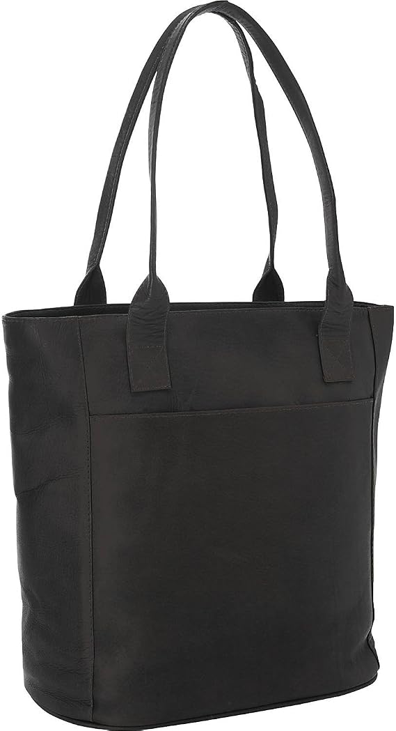 Piel Leather X-Large Laptop Tote Bag, Black, One Size