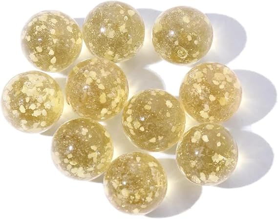 10Pcs Gold Marbles Glow in The Dark Marbles,Glass Ball Luminous Glass Ball Runs,DIY Projects and Home Decoration Dice and Sports and Outdoor Play (12mm/0.47in)