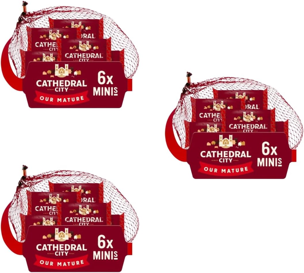 Mini Cheese Portions Cathedrals Mature Light And Extra Mature Cheddar (3 Bags of 6 Mature)