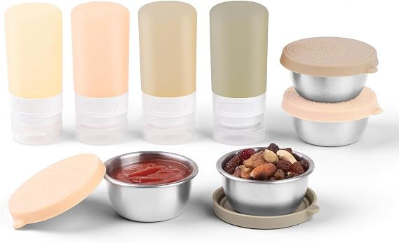 MICEBAY 8-Pack Salad Dressing Container, Leakproof Squeeze Bottles