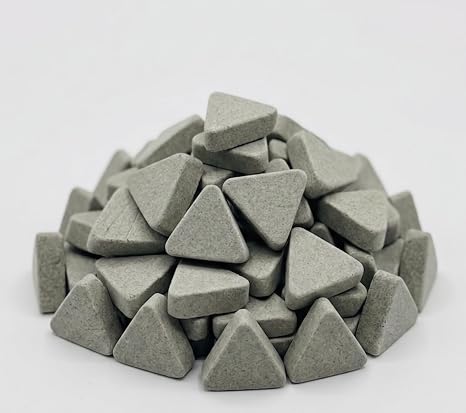 Ceramic Tumbling and Vibratory Media - Flat Triangle Shape - 3/8" x 7/8" Size (5lbs)