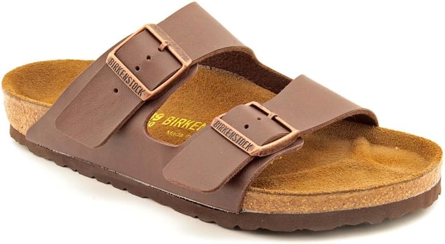 Birkenstock Women's Arizona Birko-Flo Dark Brown Birko-flor Sandals - 38R EU (US Men's 5-5.5, US Women's 7-7.5)