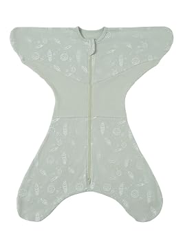 GROWNSY Swaddle Sleep Sack 3-6 Months, Starfish Design Baby Swaddle Sack, Dual-Zipper for Easy Diaper Changes, Proper Hip Development & Openable Foot Button, 12-20lbs, Green