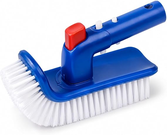 Pool Brush Head for In Ground Pools, 180 Degree Rotation Handle Scrub Brush, for Cleaning Spa, Bathrooms, Floor, Kitchen Area
