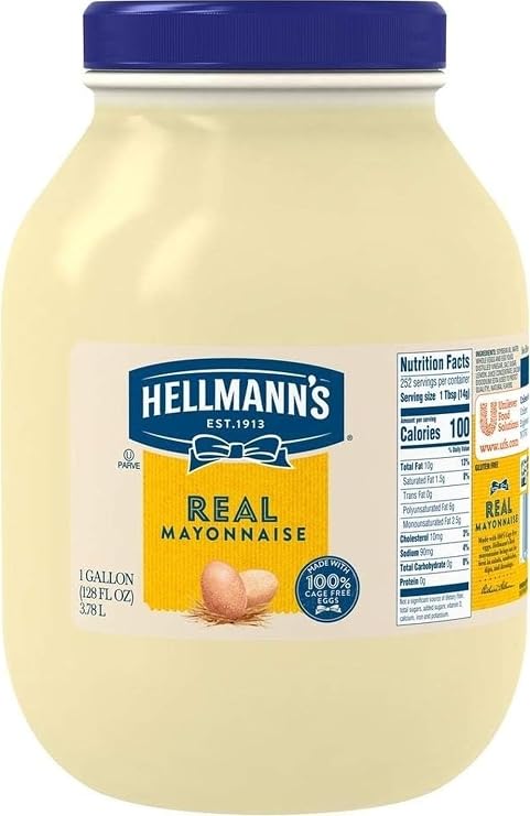 Hellmann's Real Mayonnaise Jar Made with 100% Cage Free Eggs, Gluten Free, 1 Gallon