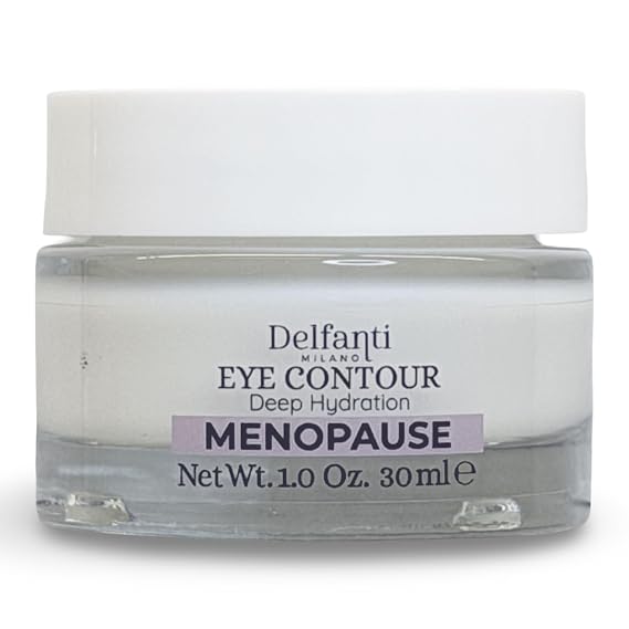 Delfanti-Milano MENOPAUSE EYE CONTOUR CREAM Functional Peptides and Phytoactives of Kudzu Deep Hydration Smoothing Made in Italy 1.0 oz jar