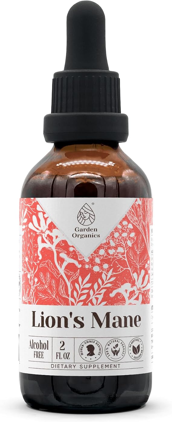 Lion's Mane Alcohol-Free Natural Tincture Extract, Immune System Booster, Liquid Drops Made from 100% (2 fl oz)