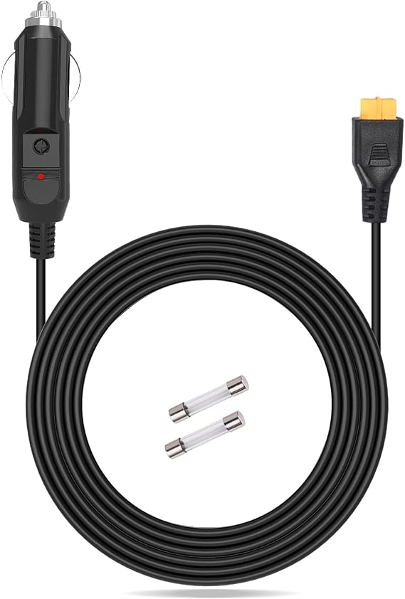 Anker SOLIX車用充電ケーブル Anker C1000カーチャージャー対応 | Anker SOLIX F1200 / F1500 / F2000 / F2600 / C300 / C800 / C800 ポータブル電源ステーション用 12V/24V XT60 車用充電ケーブル