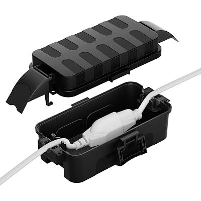 Flemoon IP55 Small Outdoor Electrical Box Waterproof Inner 5.9 x 3.2 x 1.8inch, Extension Cord Cover with Detachable Awning Covers for Plug, Outlet, Holiday Lights, Black