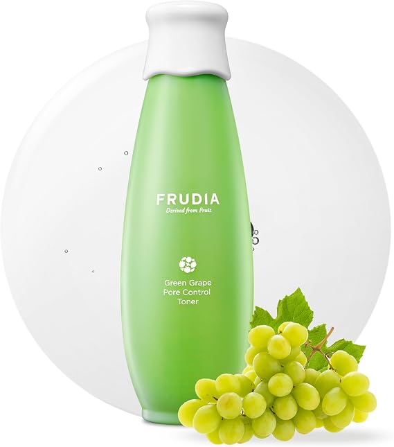 FRUDIA Green Grape Pore Control Face Toner (6.59 fl oz) - Pore Minimizing Korean Toner with 89% Green Grape Extract, Tannin Pore Complex & Anti Sebum P for Sensitive Skin | Vegan and Cruelty Free