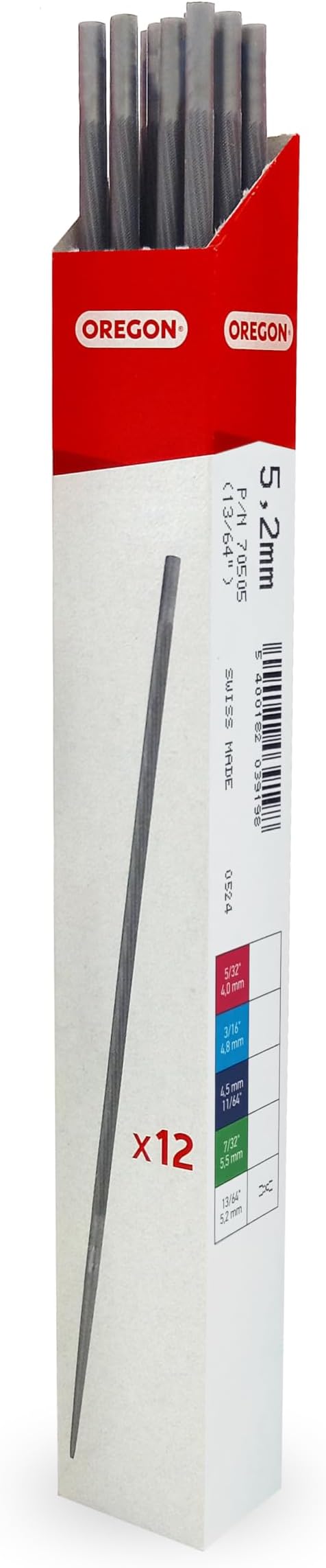 "Oregon 12 Pack Chainsaw File Pack 7/32"" # 70502 Works On All Chainsaw Models With 3/8 And .404 Pitch Chains"