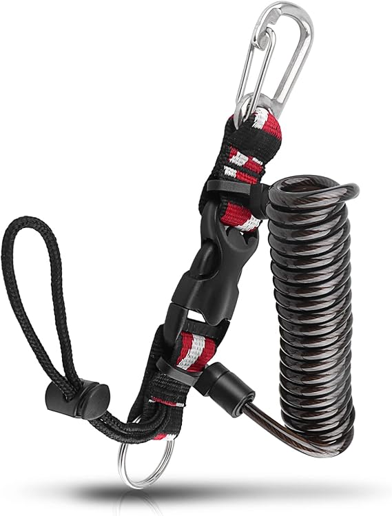 Scuba Diving Coiled Lanyard with Quick Release Buckle