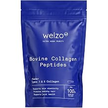Welzo Ultra Pure Grass Fed Bovine Collagen Peptides Powder 400g | 100% Hydrolysed Type 1 & 3 Collagen | Hair, Skin, Nails & Gut Health Support | Unflavoured High Protein Supplement for Men & Women