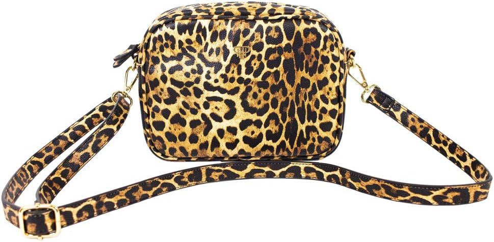 Women's Small Lighted Leopard Crossbody Bag - Dual Shoulder and Belt Function