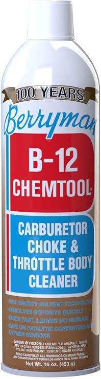 Berryman Products 0117 B-12 Chemtool Carburetor, Choke and Throttle Body Cleaner [Not VOC Compliant in Some States], 16-Ounce (117)