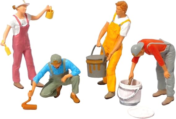 Resin 1:64 Scale Miniature Painter Model Figures,Tiny People Layout Micro Landscape, Table Scene Toys Accessories DIY Projects, B