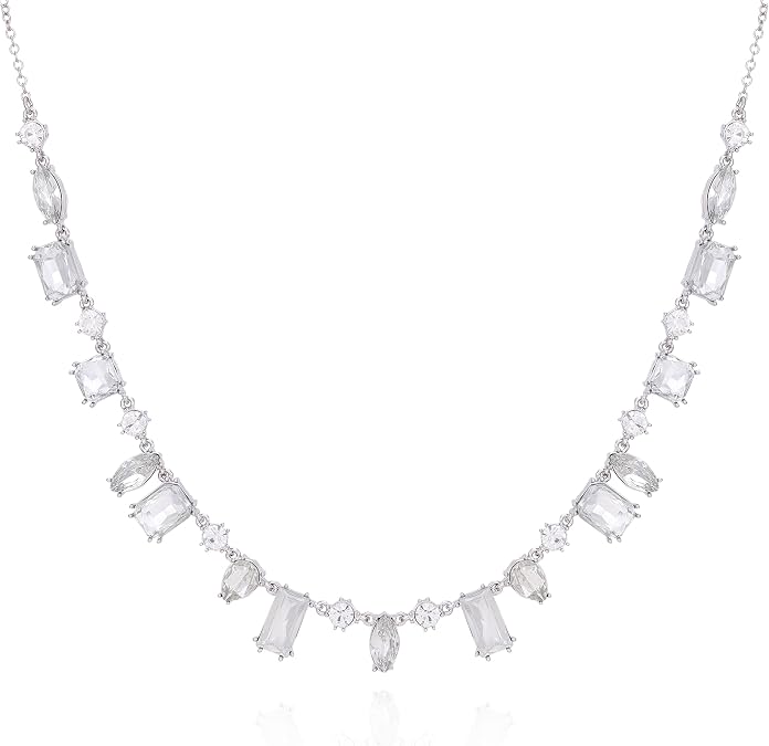 GUESS Silvertone Crystal Stone Necklace