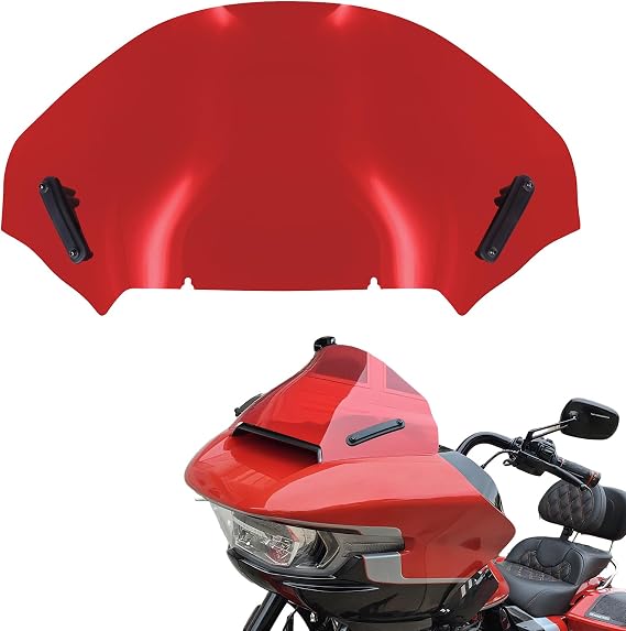 Motorcycle Windshield Windscreen Wind Splitter Fit for Harley Road Glide FLTRXSE 2023-later FLTRX FLTRXSTSE 2024-later for Dual Headlights Red