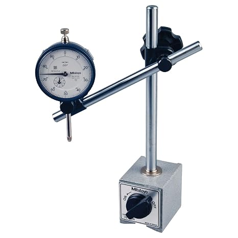 Mitutoyo 64PKA079 Magnetic Stand With Dial Indicator, 1" Travel, 0.001" Graduation
