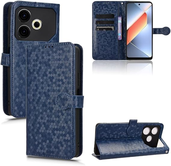 Leather Case Compatible with Tecno Pova 6 Neo,Phone Case PU Leather Phone Flip Cover Compatible with Tecno Pova 6 Neo Case Blue