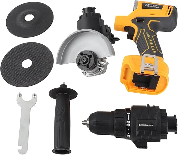 20V Cordless Power Tool Combo Kits, Electric Drill, Angle Grinder, 2 in 1 Cordless Power Tool Set for Drilling, Cutting, Sanding, Polishing, Screwing