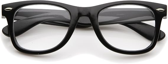 zeroUV Classic Thick Square Clear Lens Horn Rimmed Eyeglasses 50mm