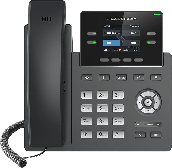 Grandstream GRP2612W IP Phone | 4 Lines, 4 SIP Accounts | 2.4-Inch Color Display | Wi-Fi 5 | Dual-Port 10/100 Ethernet with Integrated PoE | 4 Lines, 4 SIP Accounts | 2.4-Inch Color Display | Wi-Fi 5 | Dual-Port 10/100 Ethernet with Integrated PoE