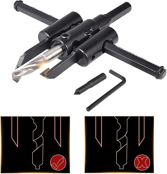 Adjustable Circle Hole Saw Cutter Woodworking Drill Bit,Adjustable 1-Inch to 5-Inches,Heavy Duty Wood DIY Tools(Cutting Diameter:30mm-120mm)
