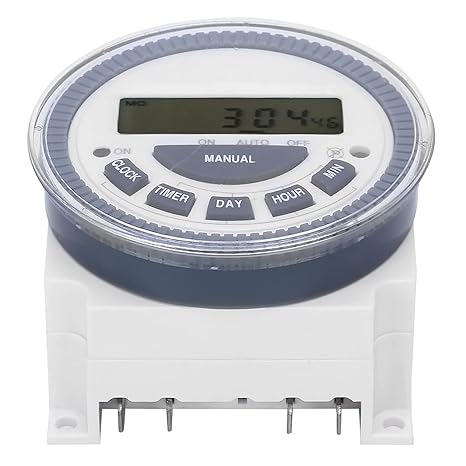 Tyenaza Timer Switch, Electronic LCD Digital Display Time Control Switches TM619H2 DC12VAC