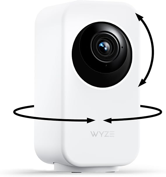 WYZE Indoor Cam Pan, 2K Pan-Tilt Security Camera for Baby/Pet Monitoring