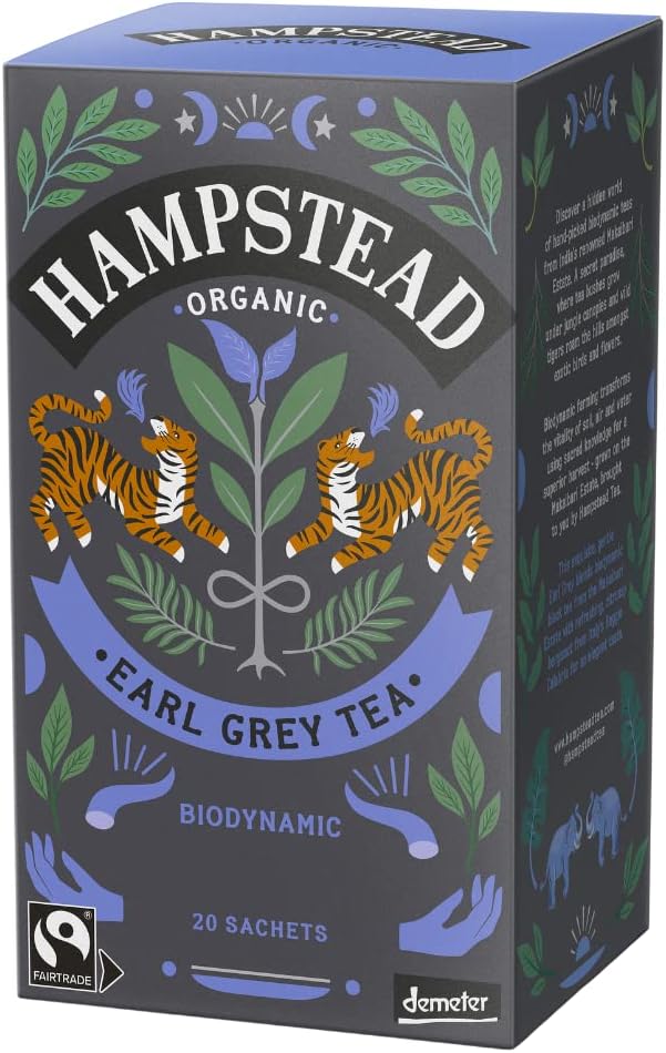 Hampstead Tea | Earl Grey | 4 X 20 Bags | Plastic Free | 100% Organic
