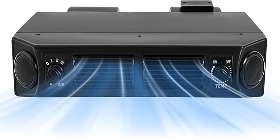 Universal Air Conditioning Evaporators, 12V 80W Car Underdash Air Conditioner Evaporator Compressor, 32 Pass 3 Flow Speed Underpass Truck AC Evaporator Kit, Fit for Car RV