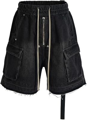 Denim Straight Multi Pocket Cargo Jorts Trendy Drawstring Baggy Jorts Y2k Fashion Jeans Shorts