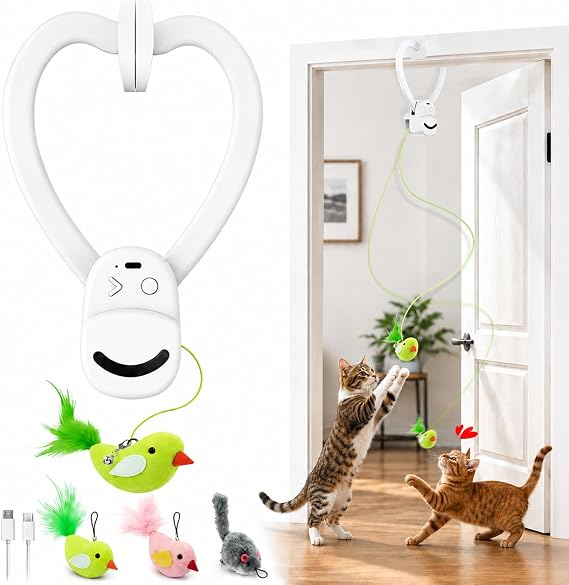 Interactive Cat Toys for Indoor Cats, Clip-On Automatic Flying Bird