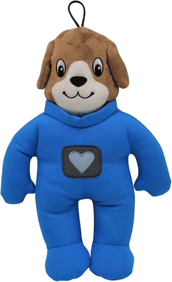 SmartPetLove Snuggle Puppy Tender-Tuffs Easy Grab - Buzzy Space Pup Large Stuffed Plush Toy with Puncture Resistant Squeaker for Medium to Big Dogs
