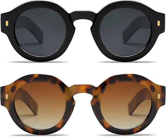VANLINKER Vintage Round Polarized Sunglasses for Women Men Trendy Shades Retro Circle Sun Glasses VL9743