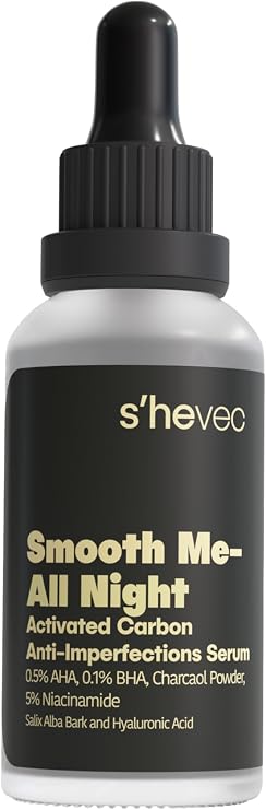 She Vec Smooth Me– All Nıght | Aktif Kömür İçeren Matlaştırıcı ve Cilt Kusur Görünümünü Azaltıcı Siyah Serum