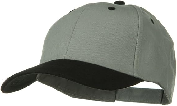 2 Tone Brushed Bull Denim Mid Profile Cap - Black Grey OSFM