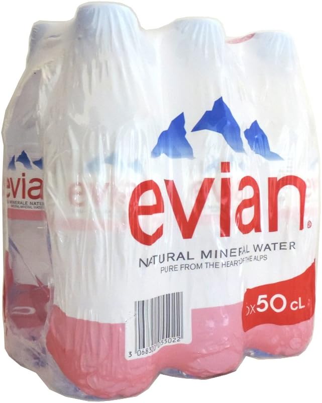 Evian Natural Still Mineral Water (500ml) - Pack of 6