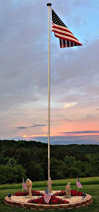 7000-T8 Aluminum 28' Sectional Flagpole, 2.4" Tube Diameters and 11 Gauge Aluminum, Made in The USA with Dual Buttons