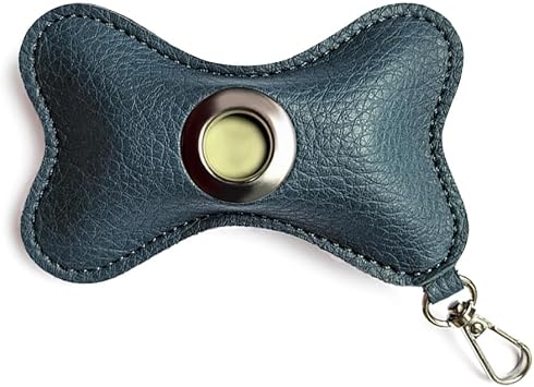 DONGKER Dog Poop Bag Holder,Leather Dog Waste Bag Dispenser Zipered Pouch with Carabiner Clip Attached to Any Leashes for Walking Outdoor Travelling(No Poo Bags Include)
