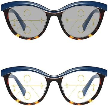 progressive multifocal glasses transition sunglasses photochromic reading glasses ladies far and near dual use blue leopard, +1.0