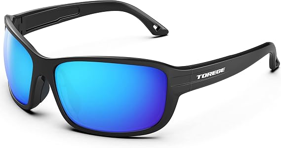 TOREGE Sports Polarized Sunglasses for Men Women Glasses Cycling Running Fishing Boating Trekking Beach Glasses TR66