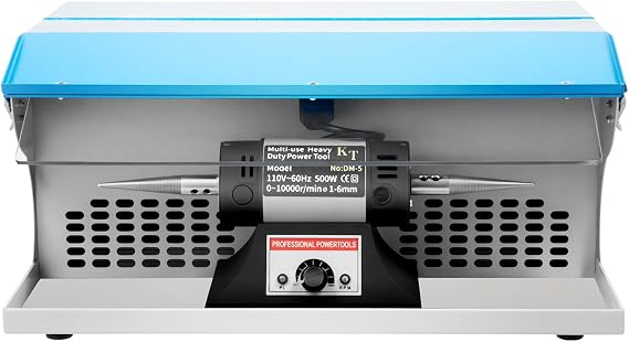 Jewelry Bench Polisher, 500W 10000RPM Bench Top Polisher Jewelry Polishing Buffing Machine with Light for Polishing Jewelry, Aluminum, Chrome, Acrylic Materials