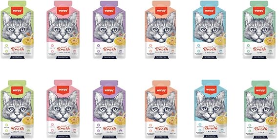 Wanpy Mixed Flavored Cat Soup (50GR X 12 Pieces) Liquid Cat Award