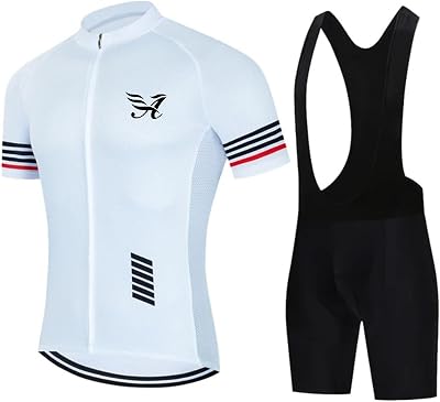Maillot Cyclisme Homme Tenue, avec Cuissard a Bretelle 9D Gel Rembourre, Homme Ete Cyclisme Vetements Respirant